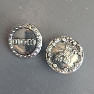 Ginger Snaps Original Silver Mom and Baby Carriage Snap Set